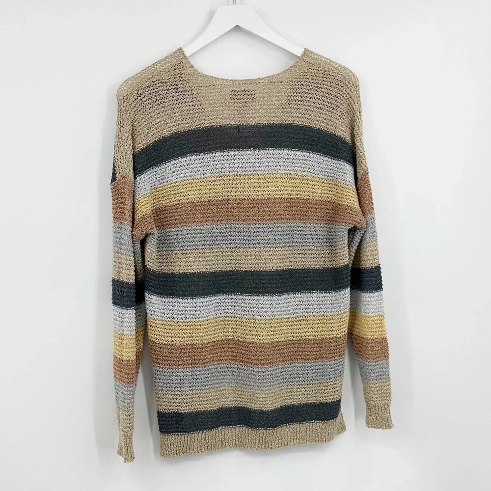 Knox Rose Boho Striped Long Sleeve Shirt Size Medium Granolacore